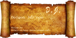 Dolgos János névjegykártya