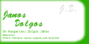 janos dolgos business card